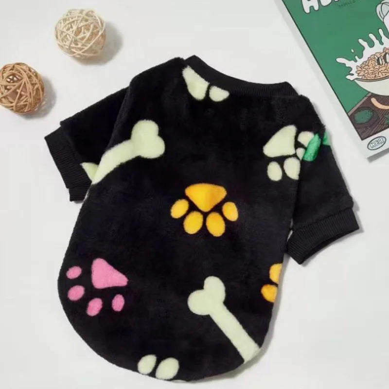 🦴 Cozy Bone Flannel Dog Sweater – Warm Winter Pullover