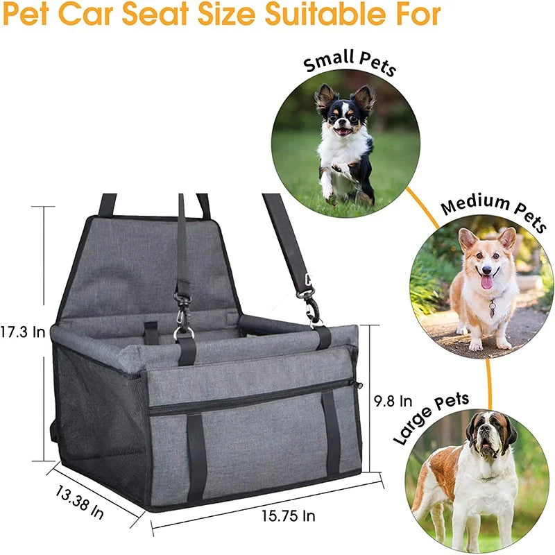 Foldable Dog Car Seat Cover Hammock – Travel Safety Carrier for Dogs & Cats