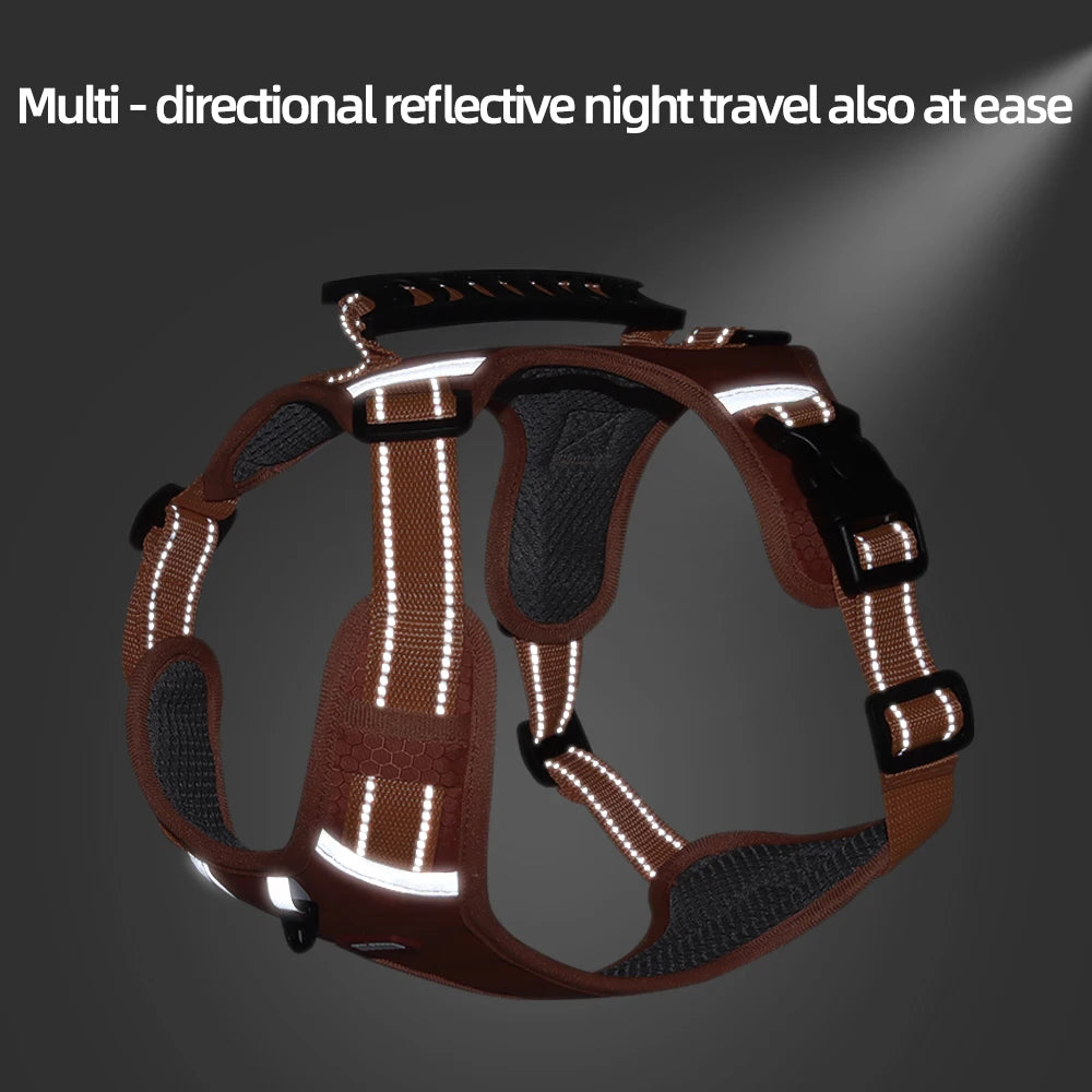 🐶 Reflective Vest Dog Harness – Breathable Anti-Pull Chest Strap