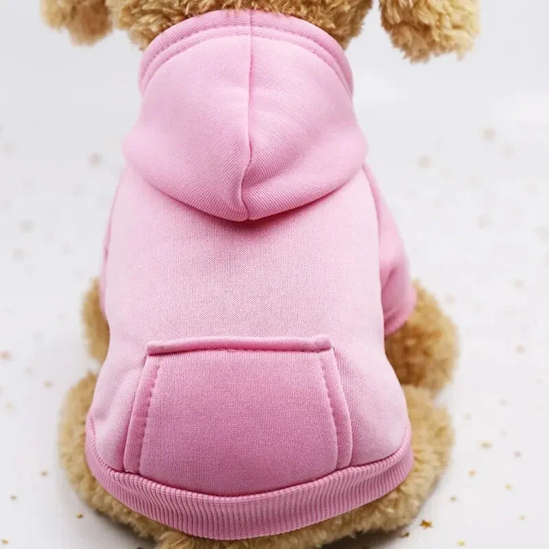 Solid Hooded Dog Sweater – Warm Autumn & Winter Pet Hoodie