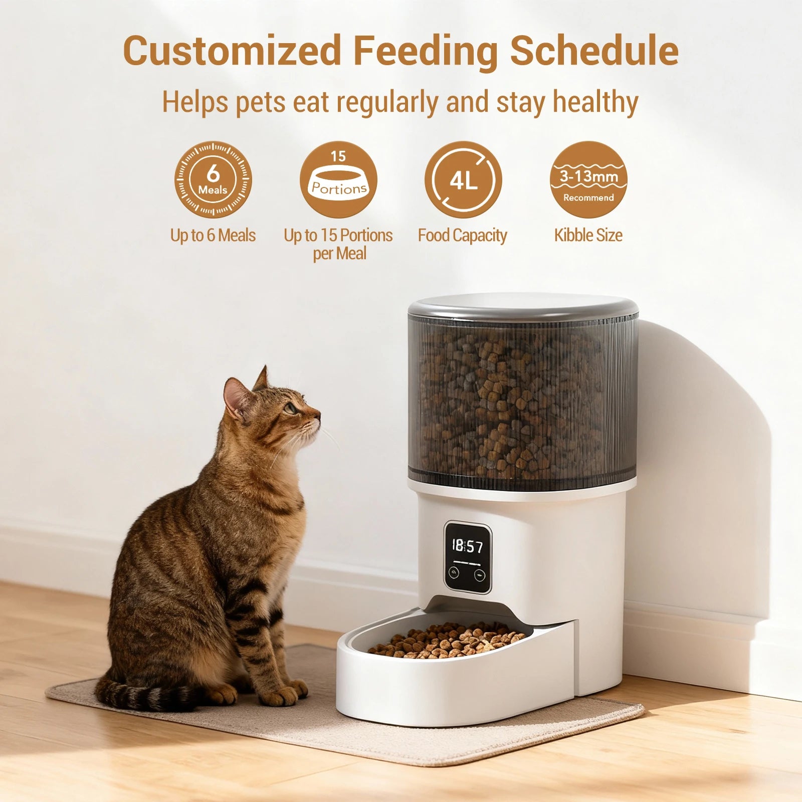 4L Programmable Automatic Pet Feeder – Timer & Portion Control for Cats & Small Dogs