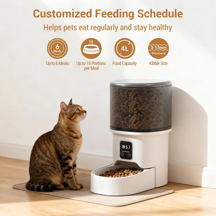 4L Programmable Automatic Pet Feeder – Timer & Portion Control for Cats & Small Dogs