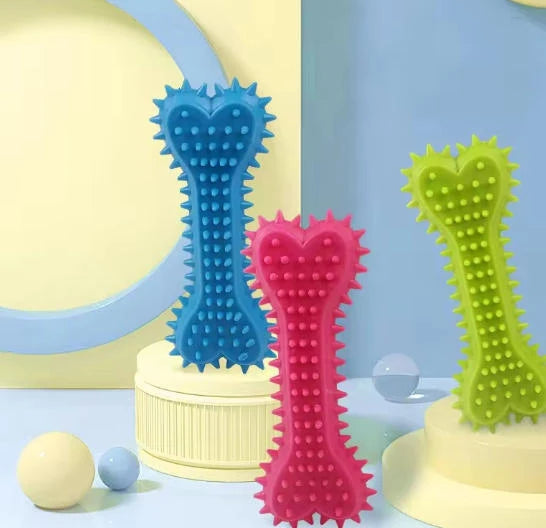 Rubber Chew Toy for Dogs – Bite-Resistant Bone Shape for Dental Health