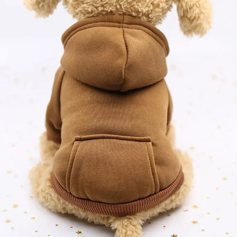Solid Hooded Dog Sweater – Warm Autumn & Winter Pet Hoodie