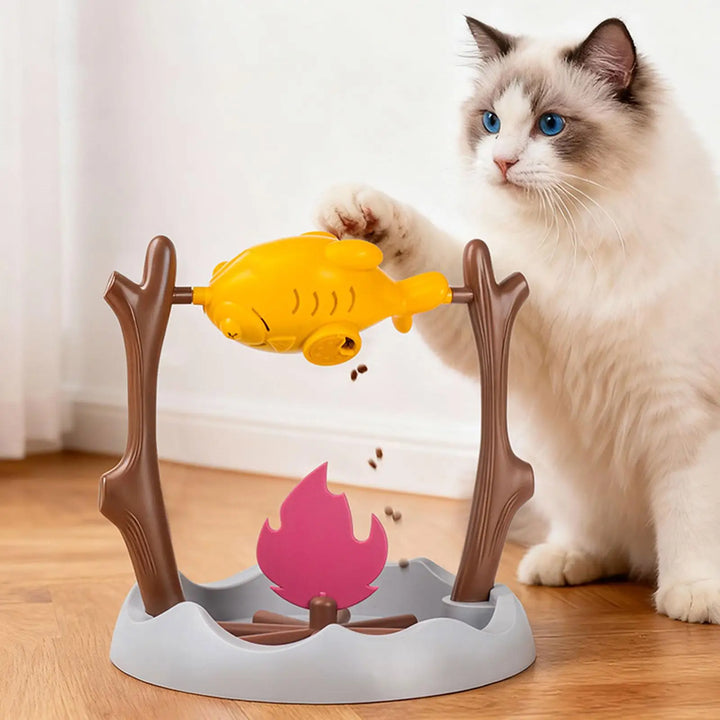 360° Rotating Cat Puzzle Feeder – Slow Feeding & Interactive Snack Toy