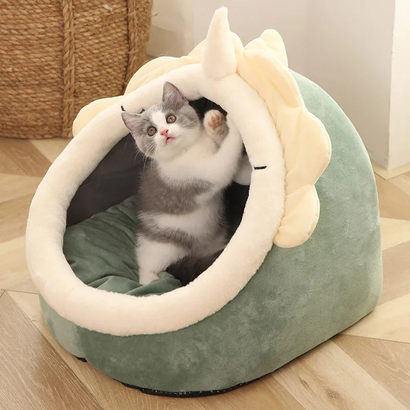Foldable Deep Sleep Cat Bed Cave – Removable & Washable Pet Bed