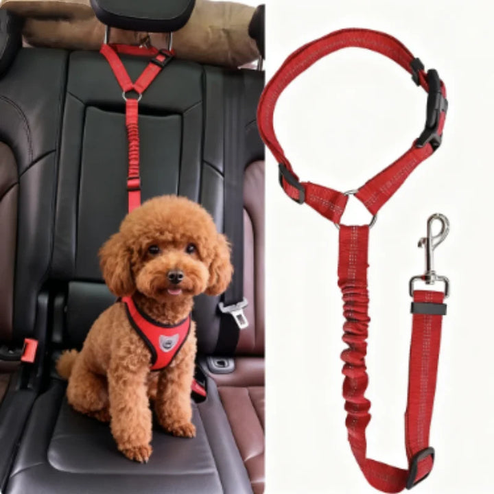 Reflective Pet Car Seat Belt & Harness – Safety Leash for Dogs & Cats