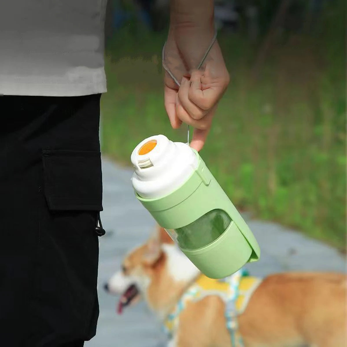 Portable Pet Water Bottle with Food & Water Container – Travel Feeder for Dogs & Cats