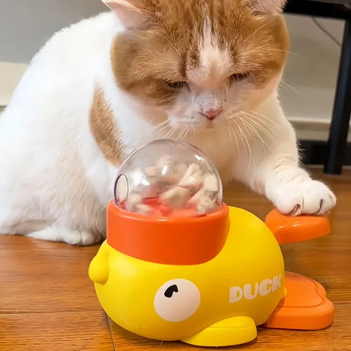 Duck-Shaped Cat & Dog Treat Dispenser – Interactive Slow Feeder Puzzle Toy