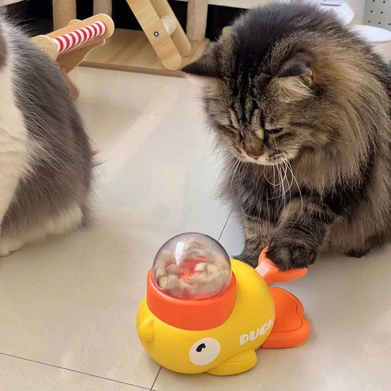 Duck-Shaped Cat & Dog Treat Dispenser – Interactive Slow Feeder Puzzle Toy