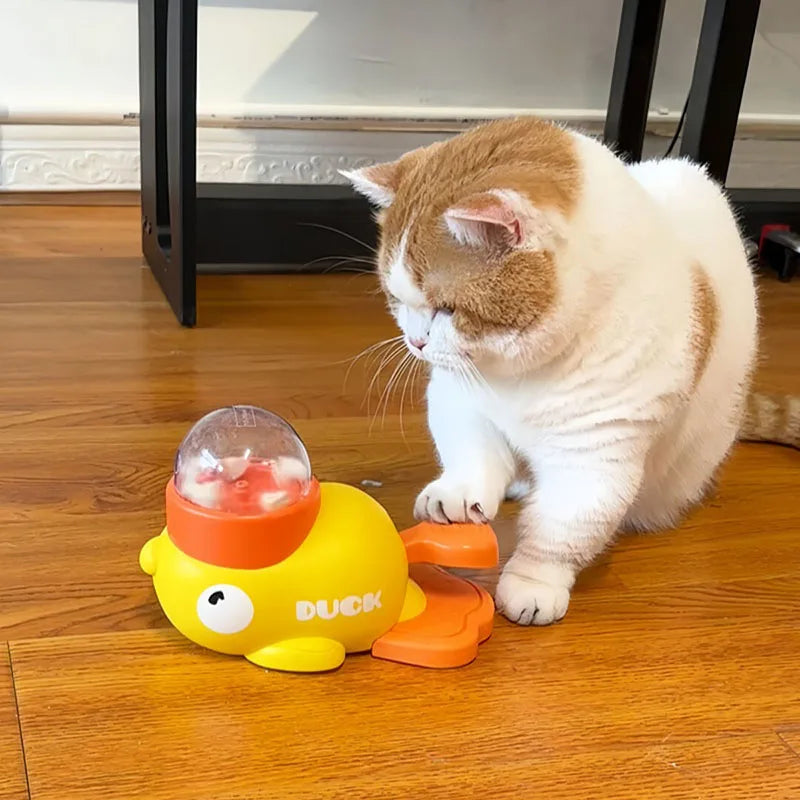 Duck-Shaped Cat & Dog Treat Dispenser – Interactive Slow Feeder Puzzle Toy