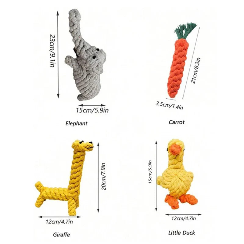 Hand-Woven Rope Dog Toy – Chew & Teeth Cleaning for Small & Medium Dogs