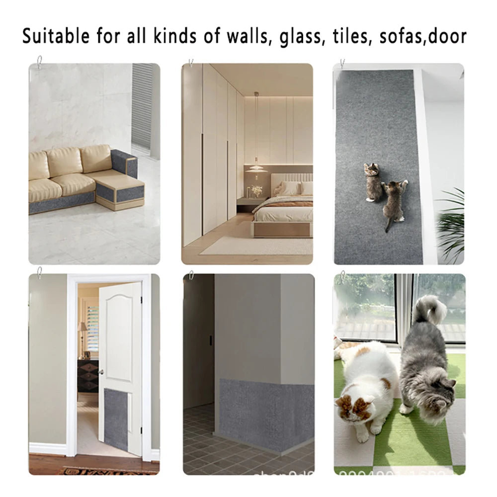 Self-Adhesive Cat Scratching Mat – Trimmable Carpet Furniture Protector