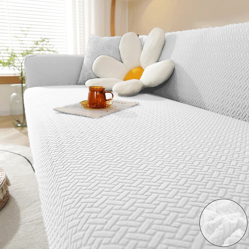 Jacquard Elastic Sofa Cover – Stretch Polar Fleece Slipcover