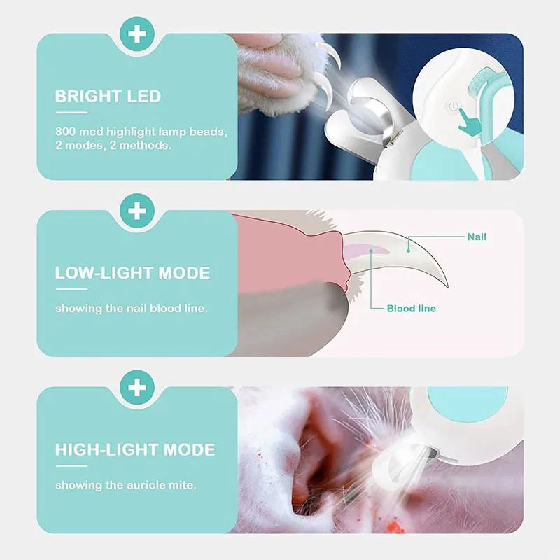 LED Pet Nail Clipper – Safe & Precise Claw Trimmer for Dogs & Cats