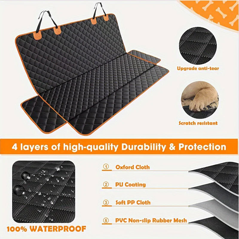 Waterproof Dog Car Seat Cover – Travel Hammock for Small to Large Dogs