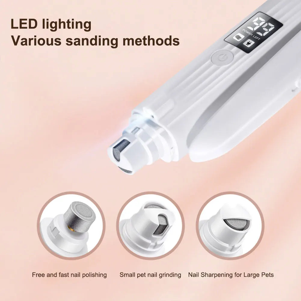 2-in-1 Electric Dog & Cat Nail Grinder and Clipper with LED Light