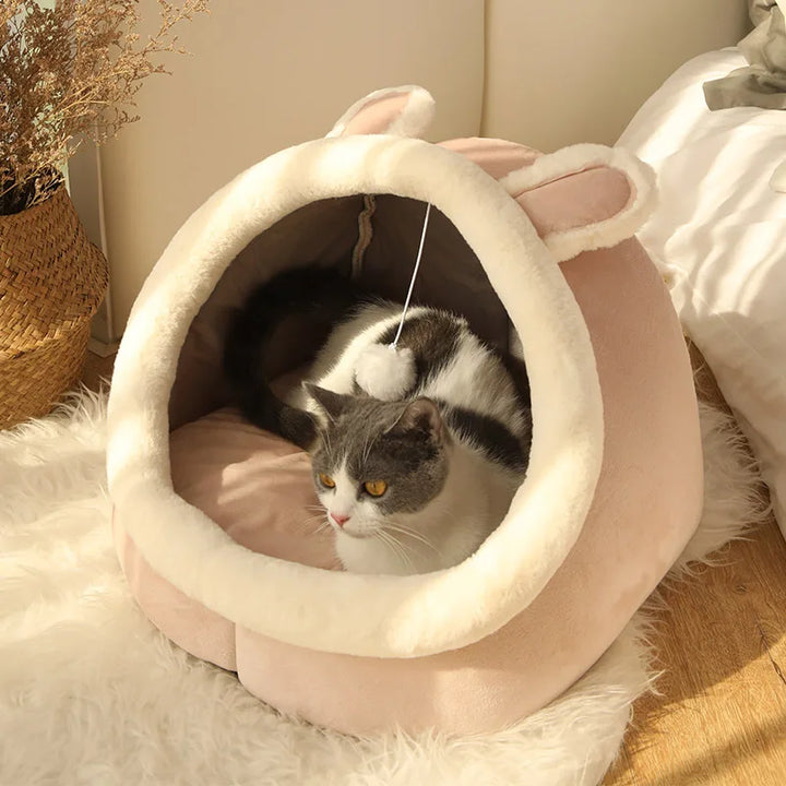 Foldable Deep Sleep Cat Bed Cave – Removable & Washable Pet Bed