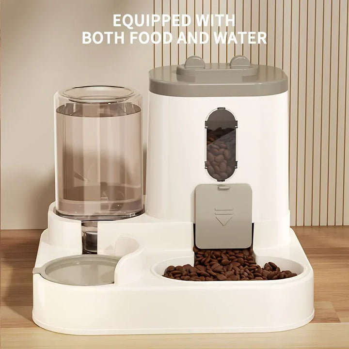 2-in-1 Automatic Cat Food & Water Dispenser – Integrated Pet Feeder