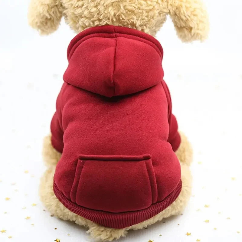 Solid Hooded Dog Sweater – Warm Autumn & Winter Pet Hoodie
