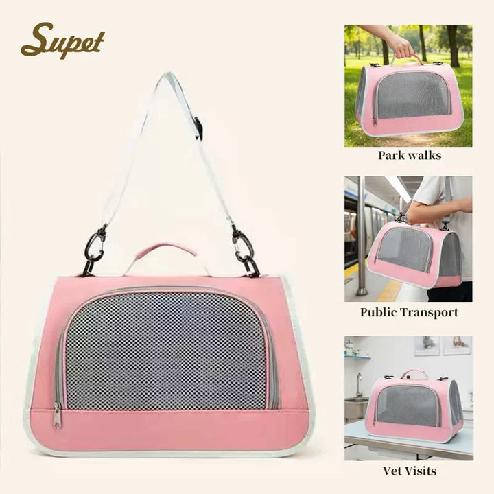 Folding Small Pet Carrier – Waterproof Travel Bag for Cats & Small Dogs