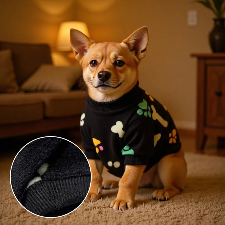 🦴 Cozy Bone Flannel Dog Sweater – Warm Winter Pullover