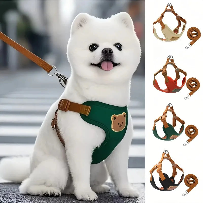 Breathable Pet Harness & Leash Set – Comfortable Vest for Small & Medium Dogs