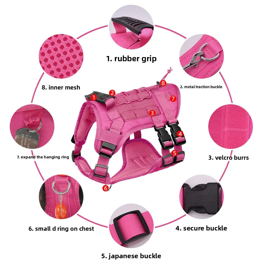 🐶 No-Pull Reflective Dog Harness with Handle – Soft Padded Control Vest