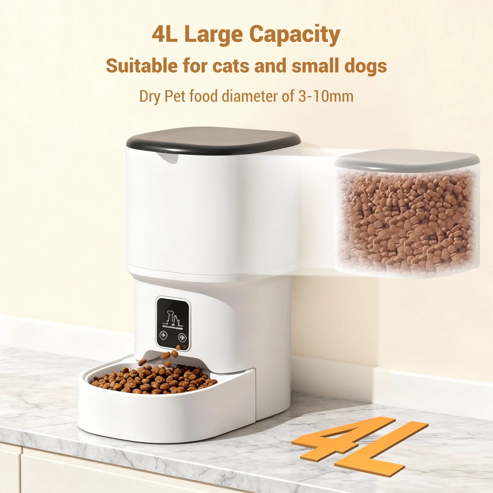 4L Programmable Automatic Pet Feeder – Timer & Portion Control for Cats & Small Dogs