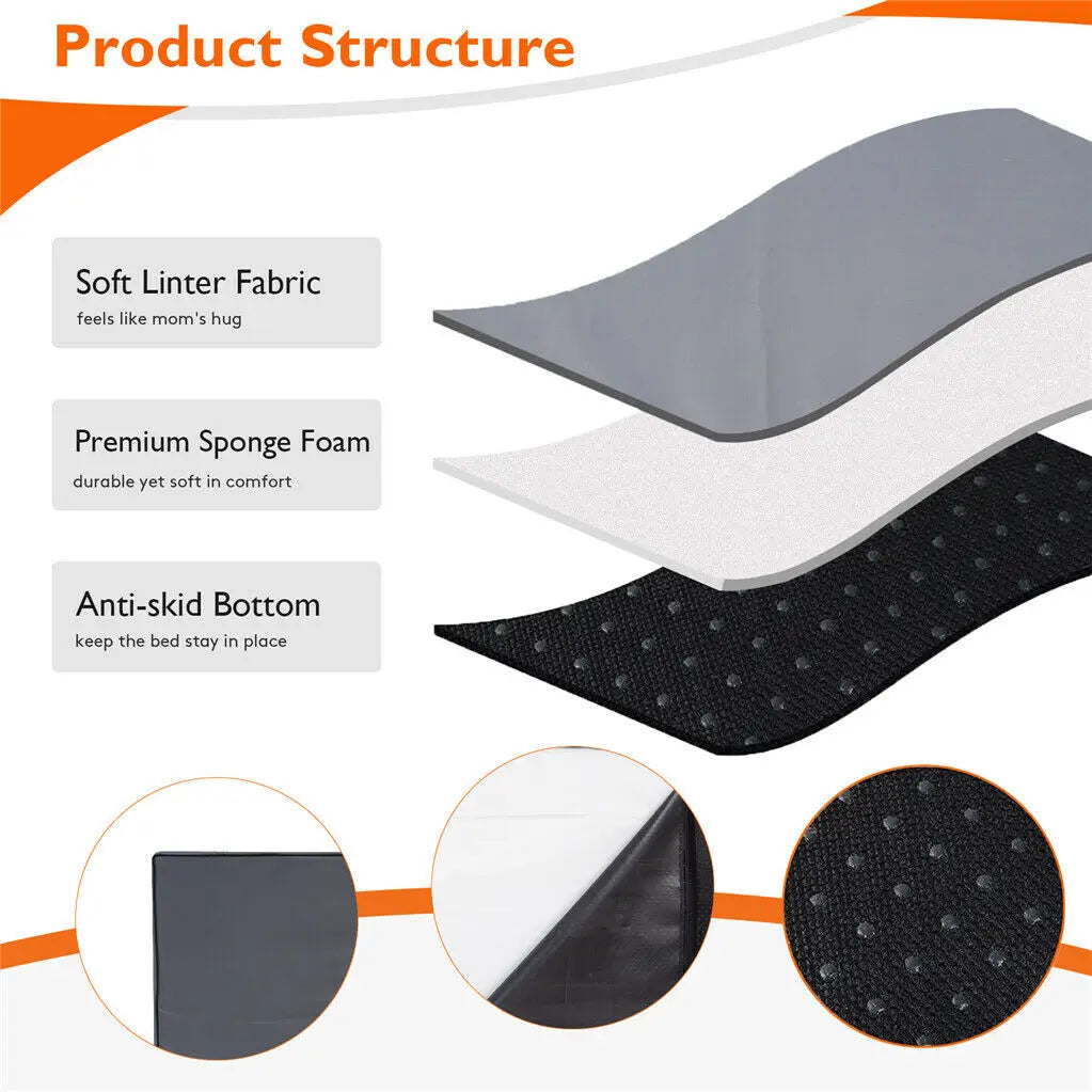 Orthopedic Memory Foam Dog Bed – Waterproof Washable Cover